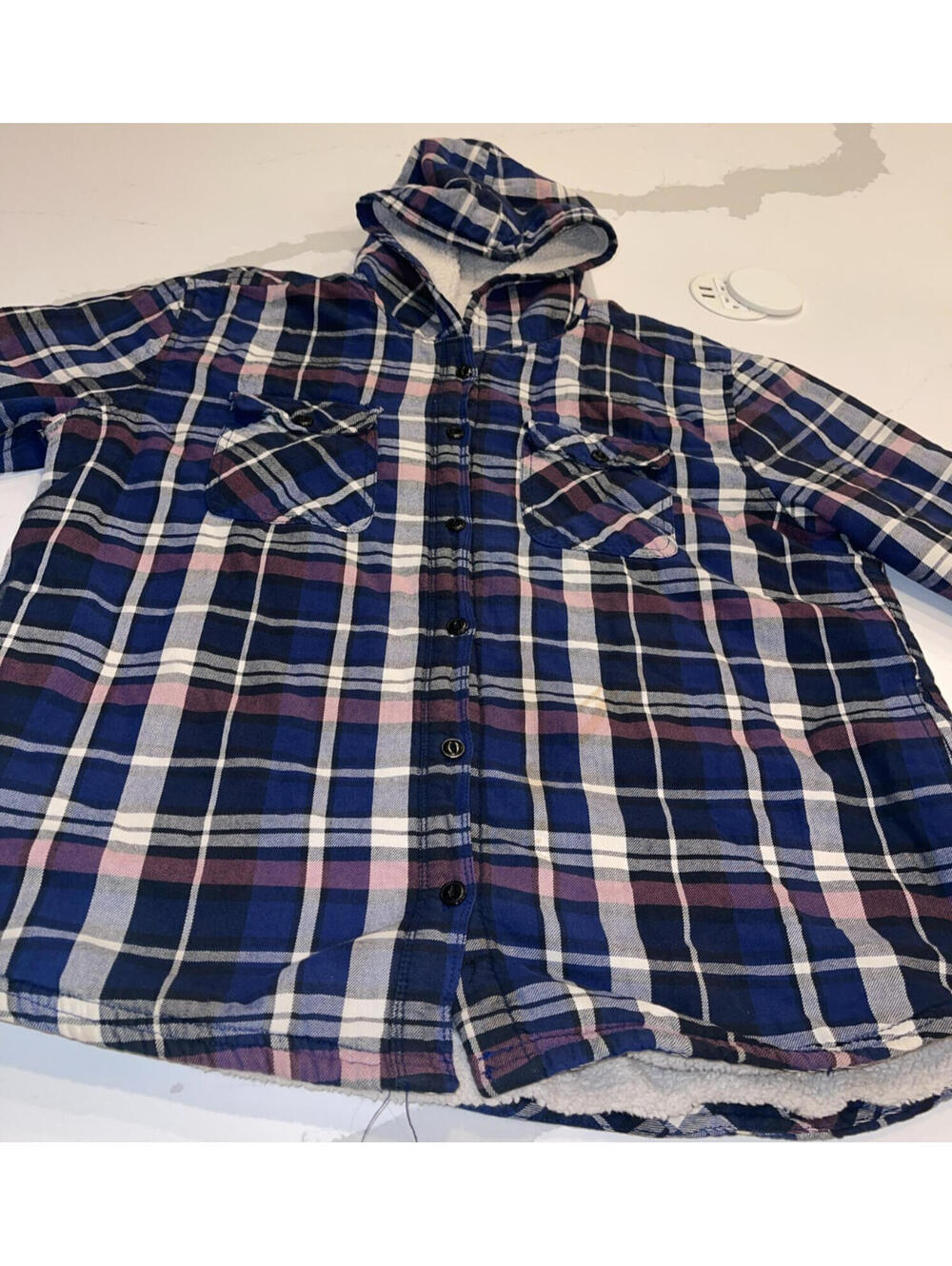 BOSTON TRADERS THE BARK OF QUALITY PLAID WARM COZY BUTTON UP JACKET MENS X-LARGE